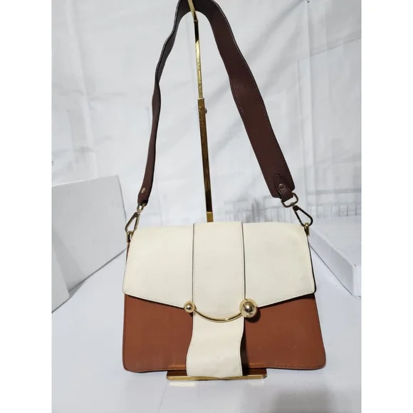 Strathberry Brown and Cream Shoulder Bag - Picture 1 of 12